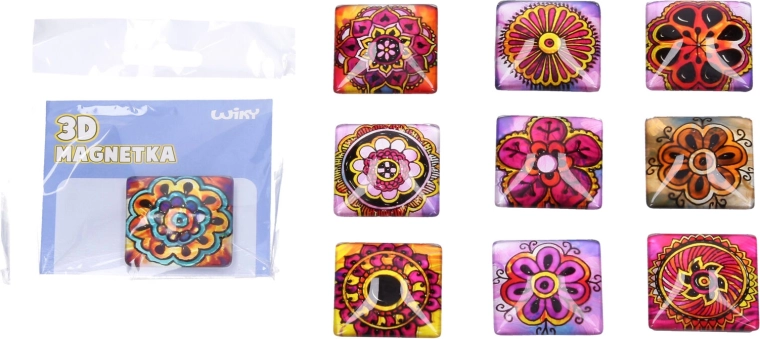 Szklany magnes mandala 4 × 4 cm