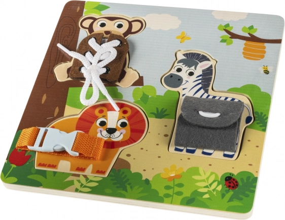 Drewniane puzzle montessori safari ze zwierzątkami