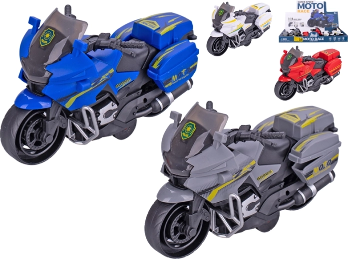 Policyjny motocykl na napęd cierny 14 cm