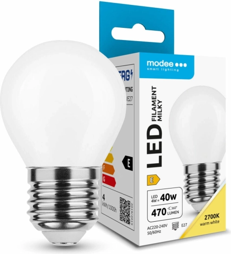 Modee LED żarówka filament milky globe mini G45 4 W E27 2700 K - 1 szt.