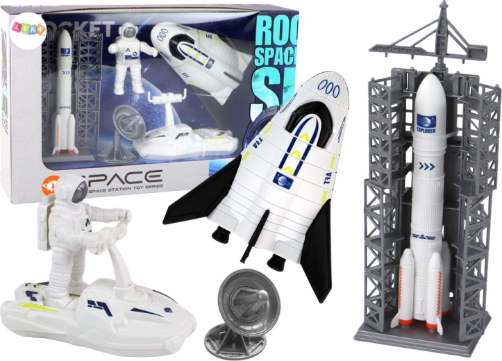 Misja kosmiczna Zestaw kosmiczny Rakieta Astronauta Statek kosmiczny 5 el.