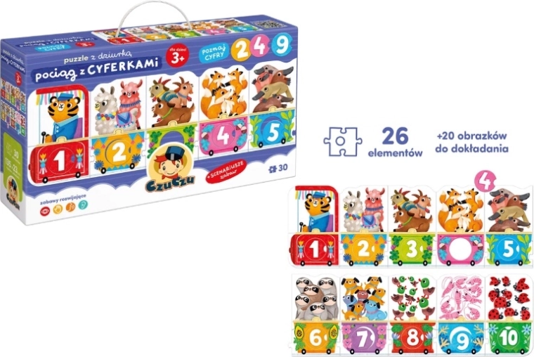 CzuCzu Puzzle z dziurką Pociąg z liczbami