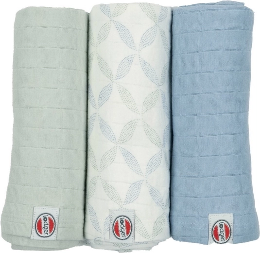 Lodger swaddler Solid matcha peppermint - zestaw 3 sztuki (70 × 70 cm)