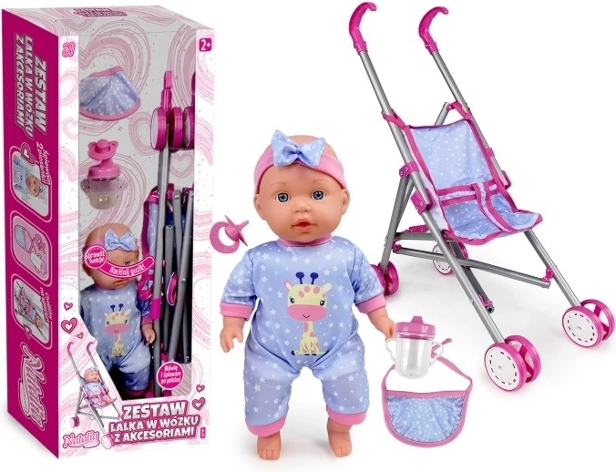 Mówiąca lalka bobas Natalia z wózkiem 30 cm - 1 sztuka