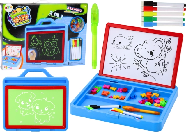 Magnetyczna tablica do rysowania 2w1 ze światłem do malowania