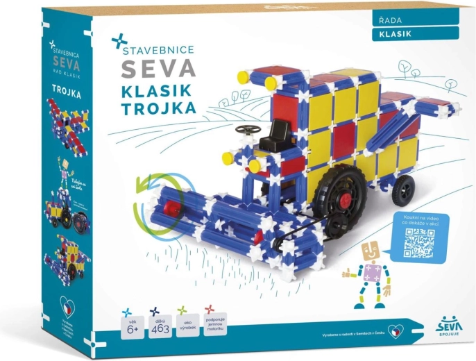 Klocki konstrukcyjne Seva Klasik Trójka 464 elementy