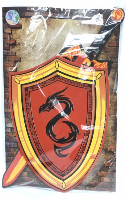 Piankowy miecz i tarcza z motywem smoka