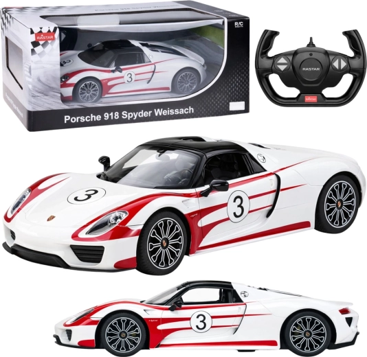 RC auto Porsche 918 Spyder Weissach 1:14 biała – Rastar