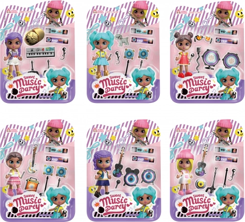 Laleczka z instrumentami muzycznymi 9 cm