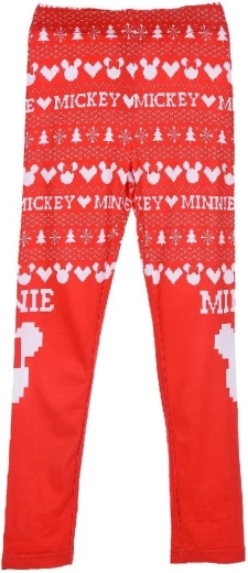Dziewczęce świąteczne legginsy Disney Minnie
