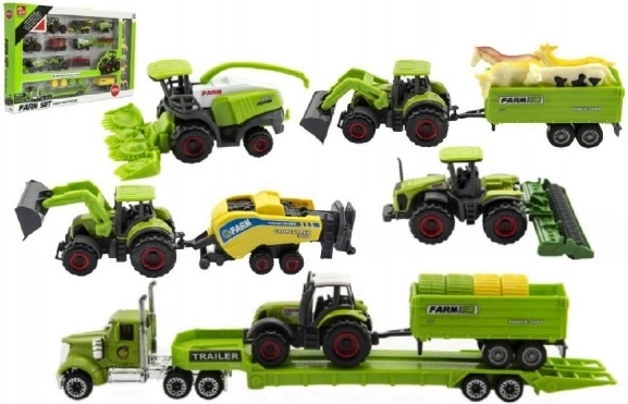 Maszyny rolnicze ze zwierzątkami - zestaw farma