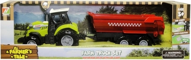 Traktor z przyczepą ze światłem i dźwiękiem