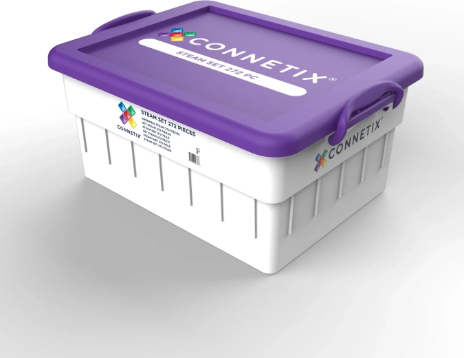 Edukacyjny zestaw STEAM z magnetycznych elementów - 272 szt.