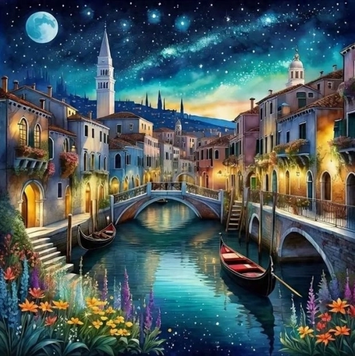 Norimpex malowanie po numerach Wenecja nocą 40 × 50 cm