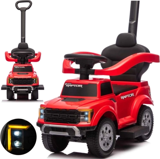 Jeździk dziecięcy Milly Mally z rączką do prowadzenia Ford F-150 3w1 czerwony