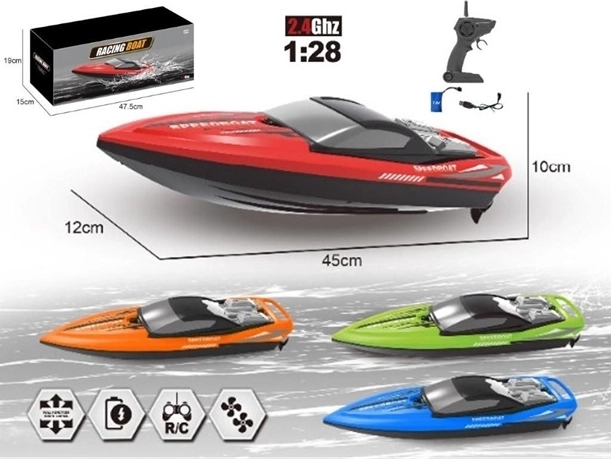 RC łódź motorowa 2,4 GHz z ładowaniem USB