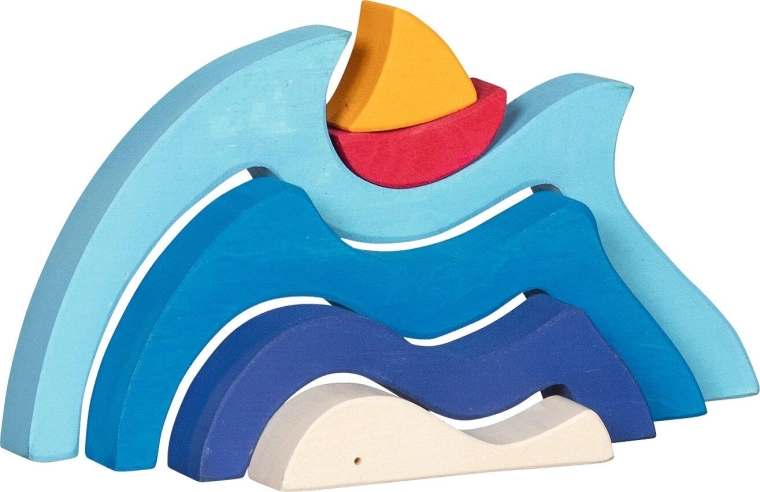 Drewniane puzzle Moja mała łódka na morzu