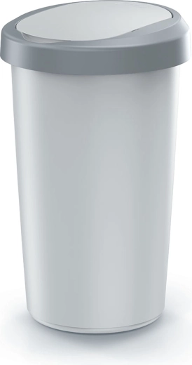 Kosz na śmieci z uchylną pokrywą 50 l, popielaty