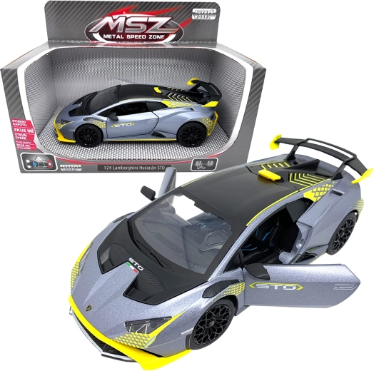 Metalowy model 1:24 LAMBORGHINI Huracán STO srebrnoszary