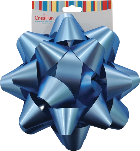 Kokarda na prezenty niebieska 20 cm