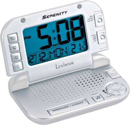 Podróżny budzik z relaksującymi melodiami i dźwiękami