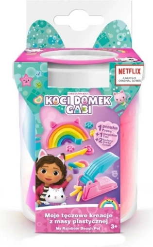 Zestaw z ciastoliną GABIN KOCI DOMEK Moje tęczowe kreacje – biały kubeczek