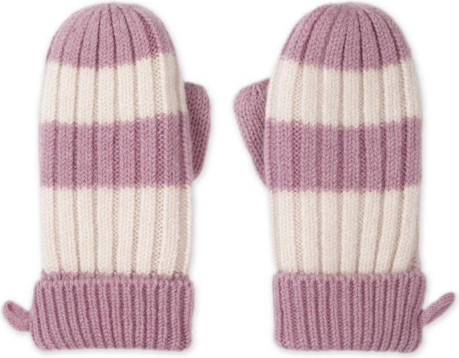Rękawiczki merino Lodger stripe mauve, rozmiar 1–2 lata