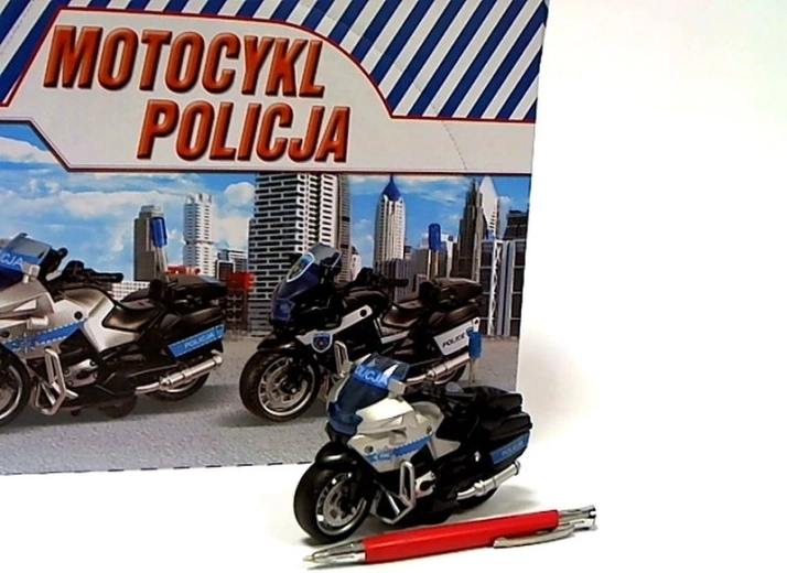 Motocykl policyjny ze światłem i dźwiękiem 13 cm