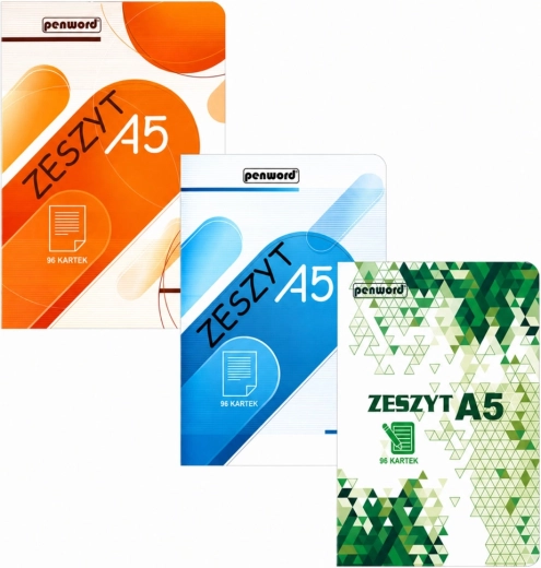 Zeszyt szkolny A5, w kratkę, 96 kartek, mix motywów Penword - 1 szt.