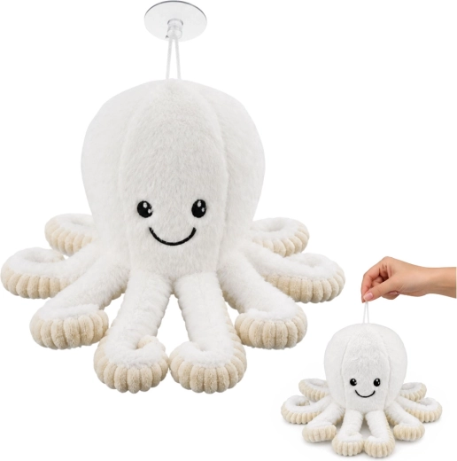 Pluszowa ośmiornica z przyssawką biała 16 cm - 1 sztuka