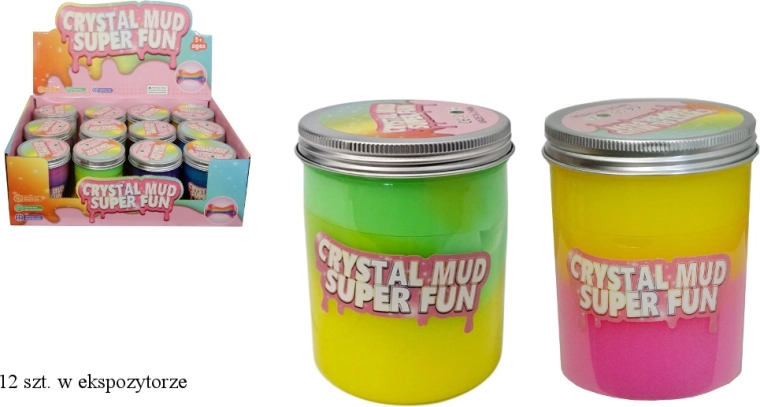 Kolorowy glut w plastikowym kubeczku z wieczkiem