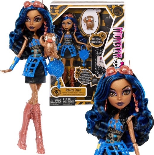 Monster High lalka Robecca Steam 26 cm Creeproduction z akcesoriami i zwierzakiem Captain Penny