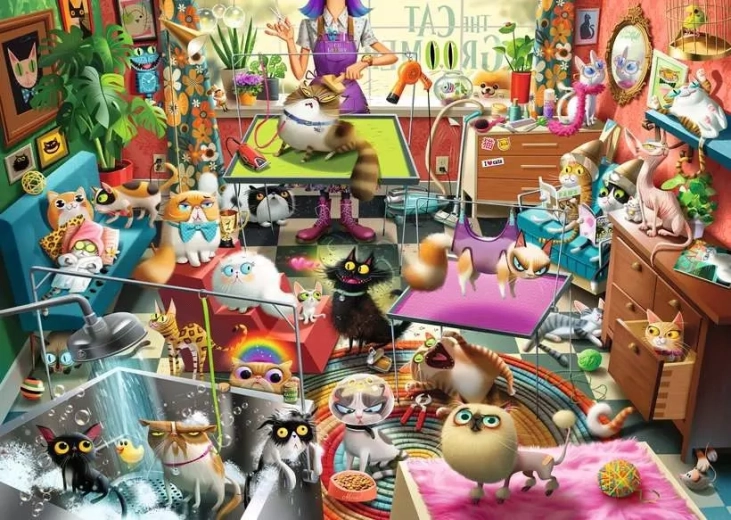 Puzzle Ravensburger Koci salon fryzjerski 1000 elementów
