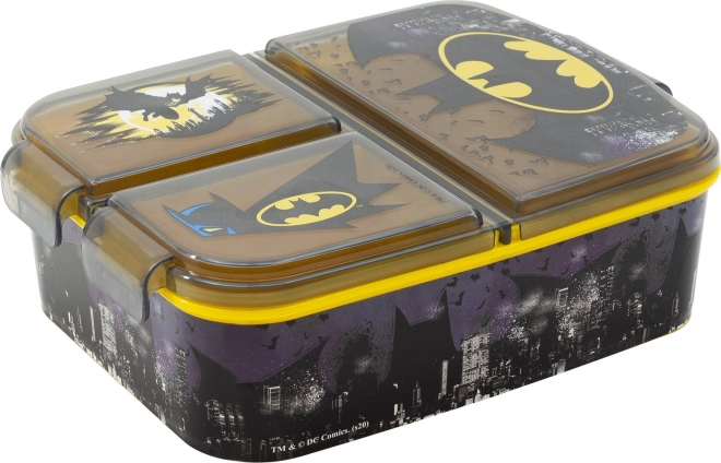 Dziecięcy lunchbox Batman czarno-żółty z 3 przegródkami