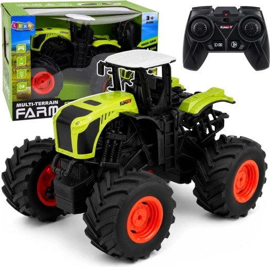 Zielony terenowy traktor RC 1:16 zdalnie sterowany ze światłami i dźwiękami