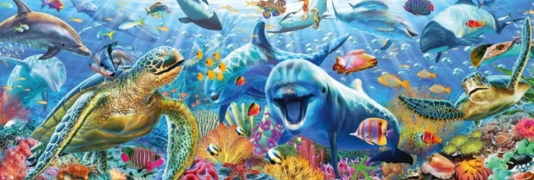 Panoramiczne puzzle Morski Świat 150 elementów