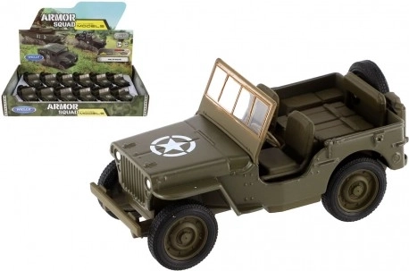 Model wojskowego jeepa Welly Jeep Willys MB 1941 z napędem wstecznym 10 cm - 1 szt.