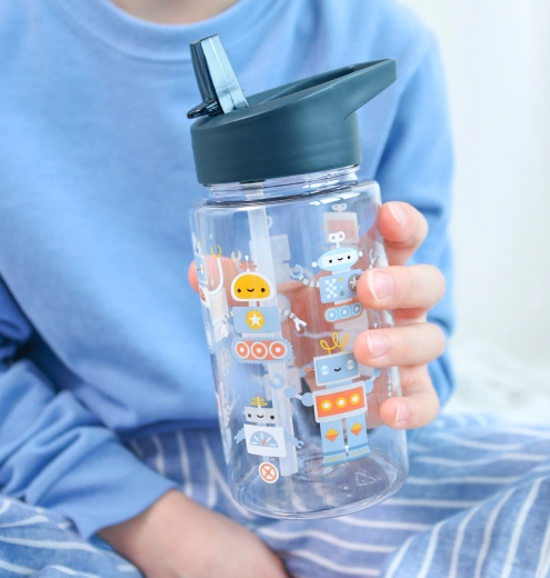 A Little Lovely Company dziecięca butelka do picia Roboty 450 ml