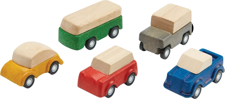 PlanToys PlanWorld drewniane autka – zestaw 5 pojazdów