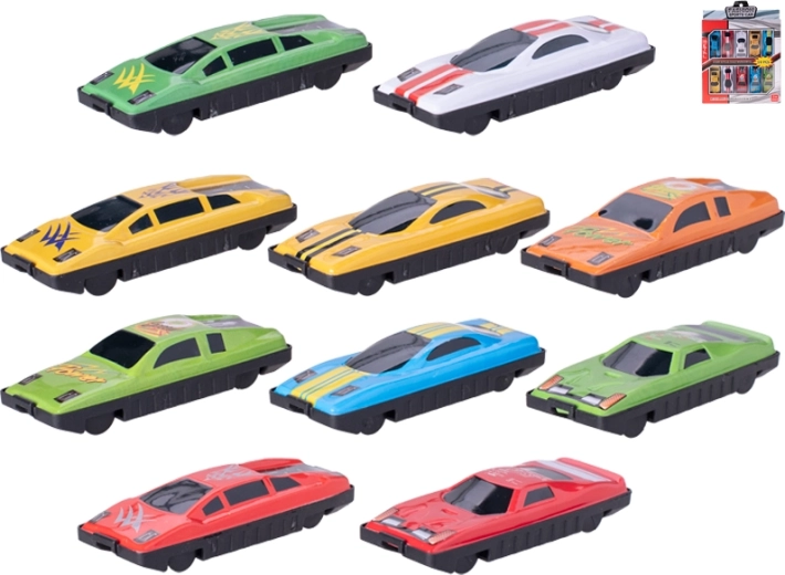Zestaw metalowych autek 7 cm – 10 sztuk z napędem typu pull-back