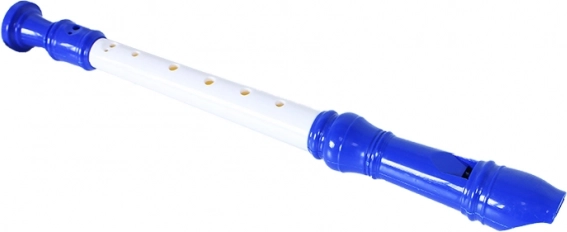 Dziecięcy plastikowy flet 33 cm niebiesko-biały - 1 sztuka