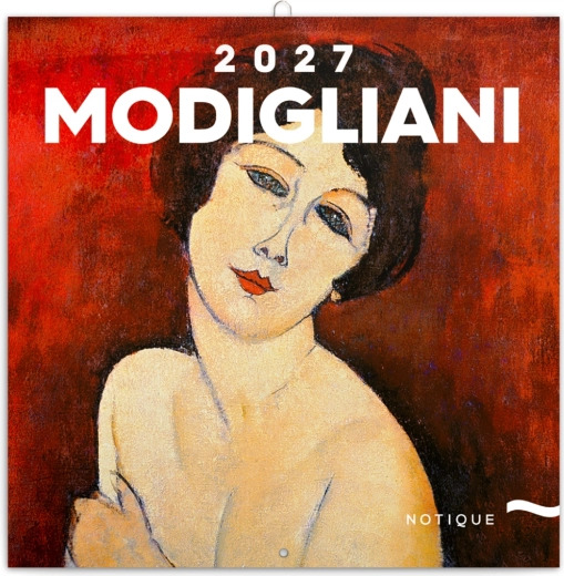 Natique notesowy kalendarz ścienny Amedeo Modigliani 2027, 30 × 30 cm