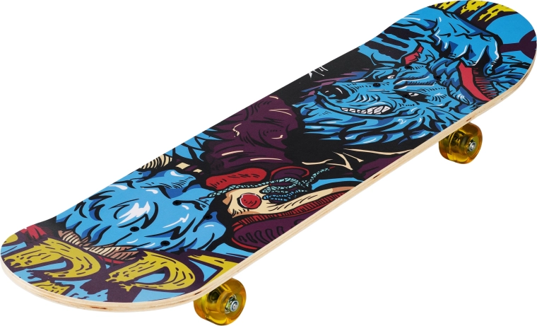 Deskorolka Street Wolf 31" – niebieski wilk graffiti