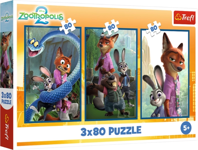 Puzzle 3×80 Disney Zootropolis Zwierzęce śledztwo – Trefl