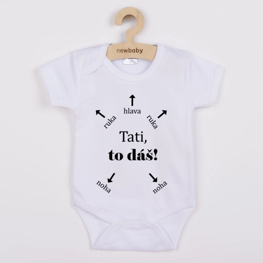 Body niemowlęce z nadrukiem New Baby Tato, dasz radę! – krótki rękaw