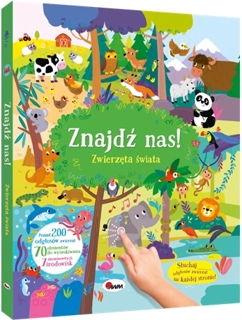 Znajdź nas: Zwierzęta świata – sensoryczna książeczka dźwiękowa