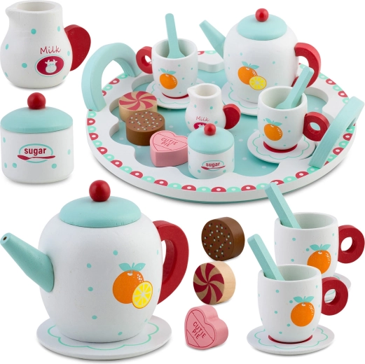 Drewniany zestaw do herbaty dla dzieci RICOKIDS