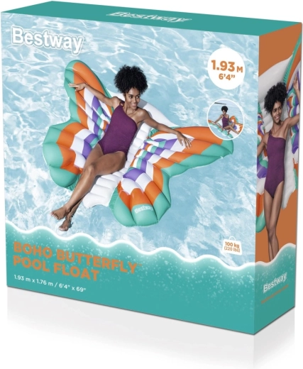 Nadmuchiwana pływająca mata motyl 193 × 176 cm