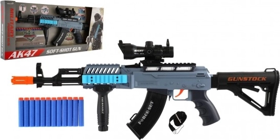 Karabin maszynowy na piankowe naboje ze światłem i dźwiękami, 60 cm