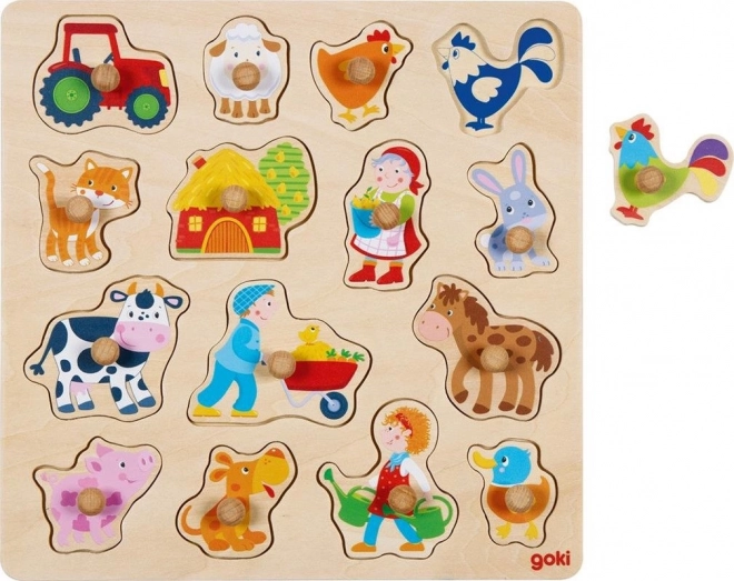Goki drewniana układanka – życie na farmie